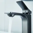 Смеситель для раковины Shevanik S6101T однорычажный цвет оружейная сталь