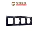Рамка для розеток и выключателей Werkel Diamant 4 поста цвет черный