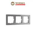 Рамка для розеток и выключателей Werkel Acrylic 3 поста цвет графит