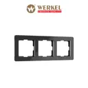 Рамка для розеток и выключателей Werkel Acrylic 3 поста цвет черный