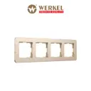 Рамка для розеток и выключателей Werkel Platinum 4 поста цвет шампань