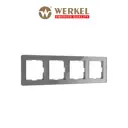 Рамка для розеток и выключателей Werkel Acrylic графит 4 поста цвет графит
