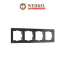 Рамка для розеток и выключателей Werkel Acrylic черный 4 поста цвет черный