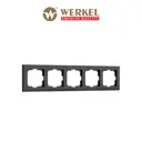 Рамка для розеток и выключателей Werkel Stark 5 постов цвет черный