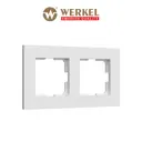 Рамка для розеток и выключателей Werkel Slab W0022961 2 поста цвет белый матовый