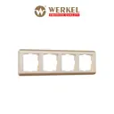 Рамка для розеток и выключателей Werkel Stream 4 поста цвет шампань