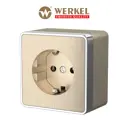 Розетка накладная с заземлением Werkel W5071010 цвет шампань