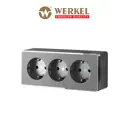 Розетка тройная накладная Werkel Galant a052595 с заземлением со шторками цвет графит