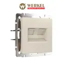 Розетка RJ45 встраиваемая Werkel W1181162 со шторкой цвет айвори матовый