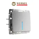 Выключатель Werkel W1112109 одноклавишный проходной с подсветкой цвет серебряный рифленый