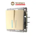 Выключатель Werkel двухклавишный с подсветкой (шампань) W1120111