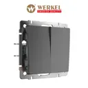 Выключатель Werkel двухклавишный проходной (графит рифленый) W1122004