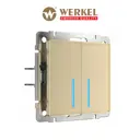 Выключатель сенсорный встраиваемый Werkel W4520011 2 клавиши цвет шампань