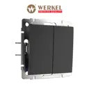 Выключатель встраиваемый Werkel W1122408 2 клавиши цвет черный матовый