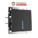 Выключатель встраиваемый проходной Werkel W1112108 1 клавиша с подсветкой цвет черный матовый