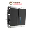 Переключатель встраиваемый Werkel Встраиваемые механизмы a051598 2 клавиши с подсветкой цвет черный