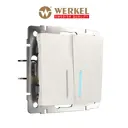 Выключатель Werkel двухклавишный с подсветкой (перламутровый рифленый) W1120113