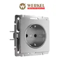 Розетка встраиваемая с заземлением Werkel цвет серебряный W1171109
