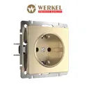 Розетка встраиваемая с заземлением Werkel цвет шампань W1171010