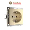 Розетка встраиваемая с заземлением Werkel цвет шампань W1171110