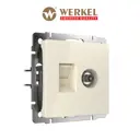 Розетка ТВ+Ethernet RJ-45 встраиваемая Werkel W1181303 цвет слоновая кость