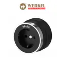 Розетка накладная Werkel Vintage с заземлением цвет черный матовый/хром