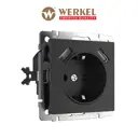 Розетка встраиваемая Werkel W1171508 с заземлением и 2USB цвет черный матовый