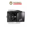 Розетка двойная встраиваемая Werkel W1172208 с заземлением цвет черный матовый