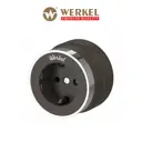 Розетка накладная Werkel Vintage с заземлением цвет мокко матовый/хром