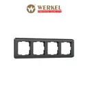 Рамка для розеток и выключателей Werkel Stream 4 поста цвет графит