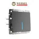 Выключатель Werkel одноклавишный с подсветкой (графит рифленый) W1110104