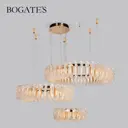 Люстра подвесная светодиодная хрустальная Bogate's 90374/3 23 м² нейтральный белый свет цвет жёлтый/золотой