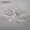 Люстра потолочная светодиодная Eurosvet 90082/6 хром 30 м² нейтральный белый свет цвет серый/серебристый