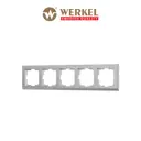 Рамка для розеток и выключателей Werkel Stark 5 постов цвет серебряный