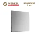 Клавиша для выключателя перекрестного Werkel W1119009 цвет серебряный рифленый 3 шт.