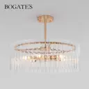 Люстра потолочная BOGATE'S Flamel a060885 6 ламп 10 м² цвет золото/прозрачный
