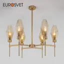 Люстра потолочная Eurosvet 60143/6 Prism 6 ламп 11 м² цвет латунь/янтарный