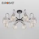 Люстра потолочная хрустальная в стиле лофт Eurosvet 70090-8 графит