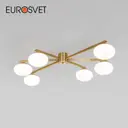 Люстра потолочная Eurosvet 70220/6 A065766 6 ламп 8 м² цвет белый/латунь
