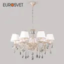 Люстра с хрусталем EUROSVET 3637/7 белый с золотом