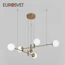 Светильник подвесной Eurosvet 70146/6 Planet 6 ламп 12 м² цвет латунь,белый матовый