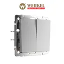 Выключатель встраиваемый Werkel a051500 2 клавиши, цвет серебряный