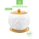 Банка для сыпучих продуктов Elan gallery 0.62 л фарфор цвет белый/коричневый
