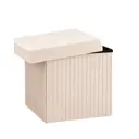 Пуф велюр складной с ящиком Stool Group HS15-F12 V6 BOX2, 38x38 см, цвет бежевый