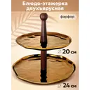 Блюдо сервировочное Elan Gallery Бронза 24.50x24.50 Фарфор цвет коричневый