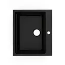 Мойка для кухни врезная с коландером Grandex aqua COMFORT 60F BLACK METALIC 500505 39.5x54.4 см глубина чаши 20 см кварц цвет черный металлик
