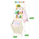 Стеллаж для ванной EL Casa с 3-мя полками и корзиной для белья 40x35x125см цвет бежевый