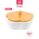 Банка для сыпучих продуктов Elan gallery Розы 0.9 л фарфор цвет белый, коричневый
