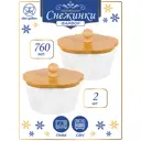 Банка для сыпучих продуктов Elan gallery 540535_2 0.76 л фарфор цвет белый, коричневый