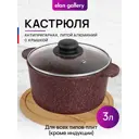 Кастрюля Elan gallery 120738 3 л цвет прозрачный, бордовый